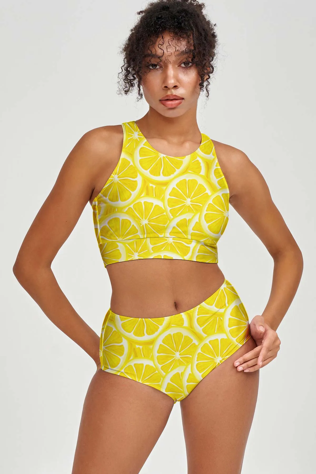 A Piece of Sun Cara Yellow High-Waist Hipster Bikini Bottom - Women
