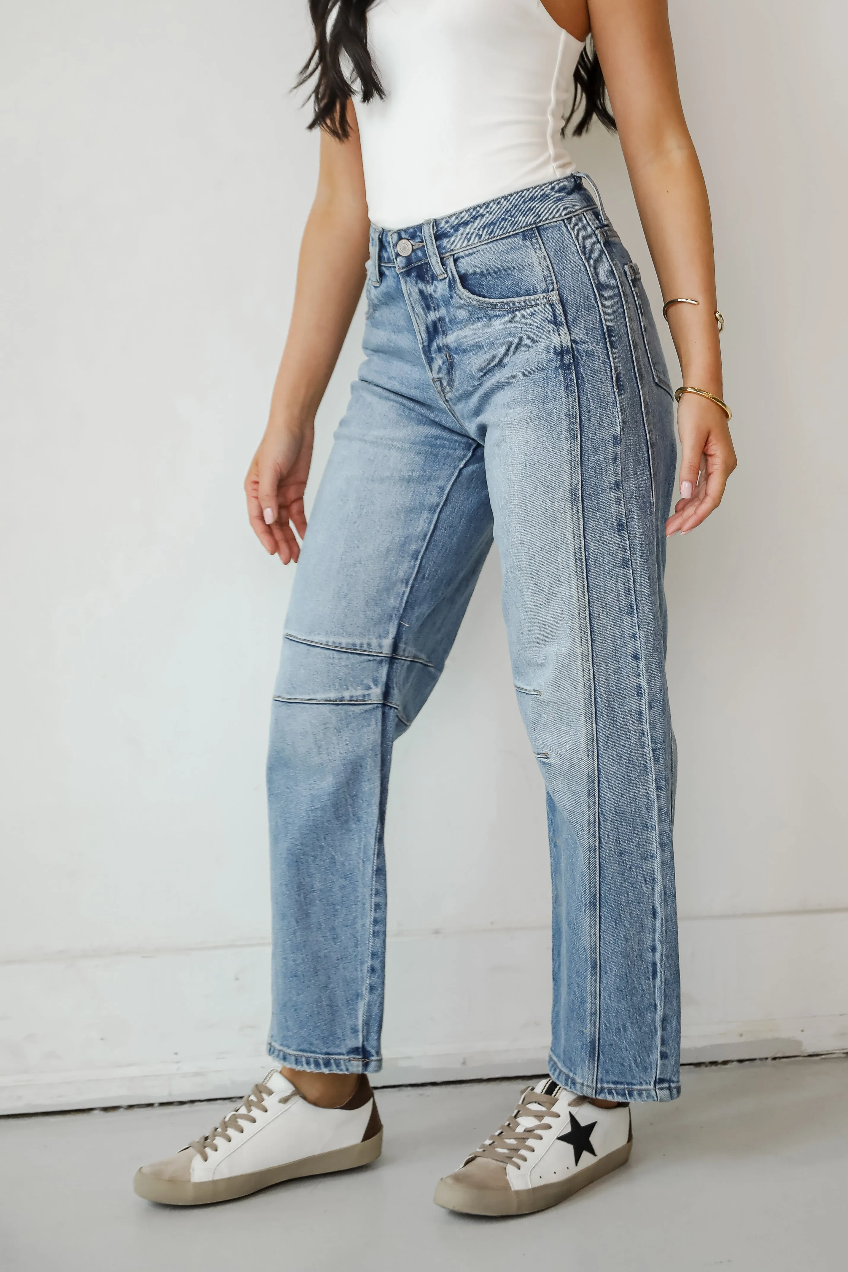 Addy Medium Wash High-Rise Barrel Jeans
