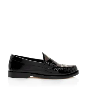 Burberry Vintage Check Leather Shane Loafers - Size 8 / 38 (SHF-mrp4rV)