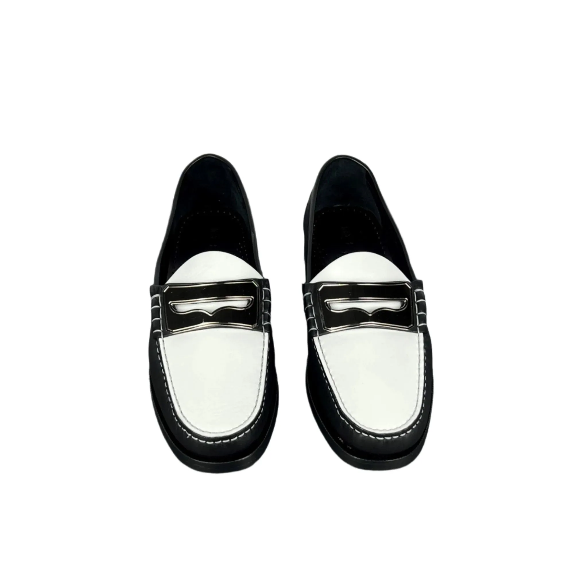 Buscemi Men's Town Loafer Black/White Leather Loafers