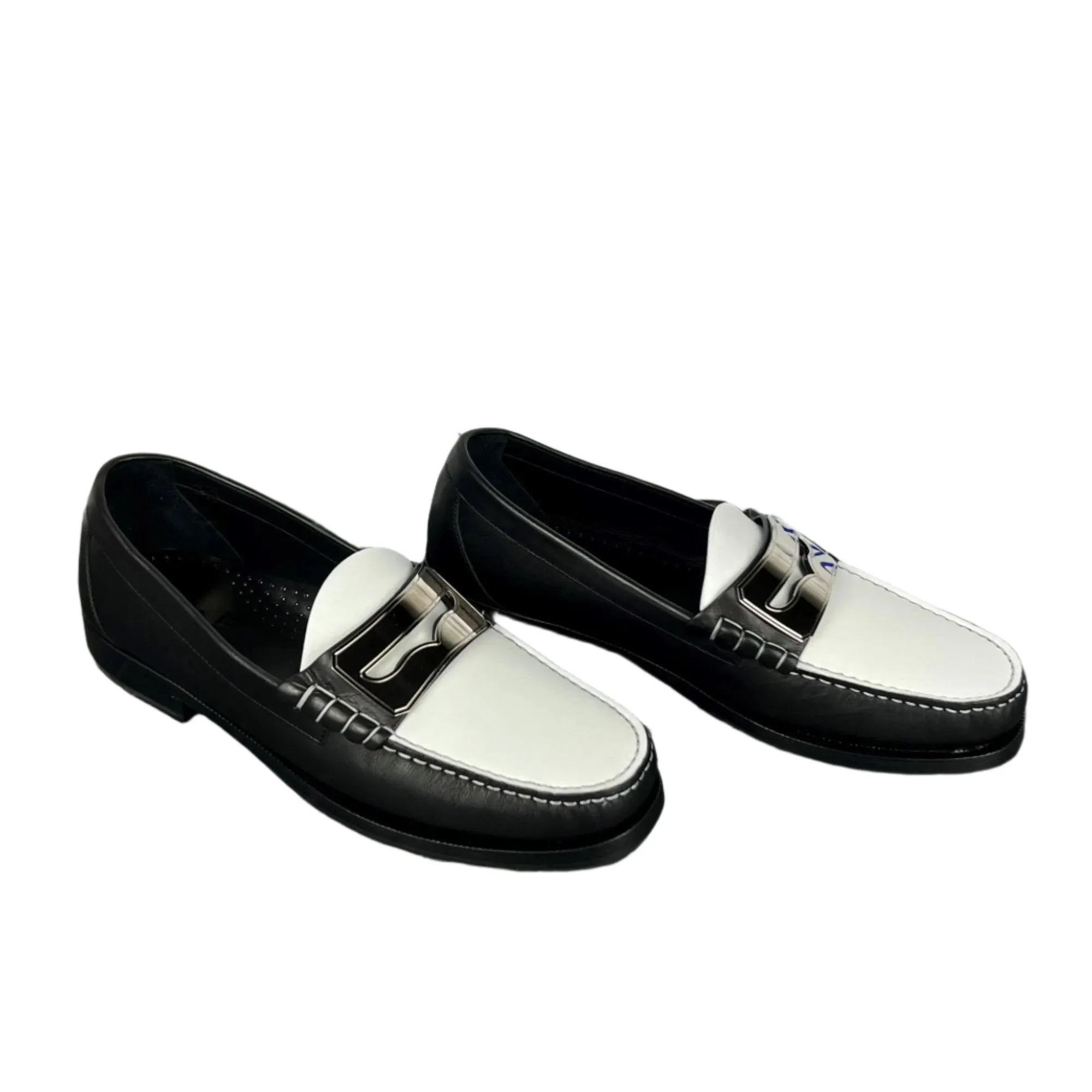 Buscemi Men's Town Loafer Black/White Leather Loafers