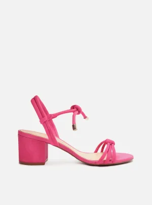 Camila Mid Block Sandal | Pink Genuine Leather