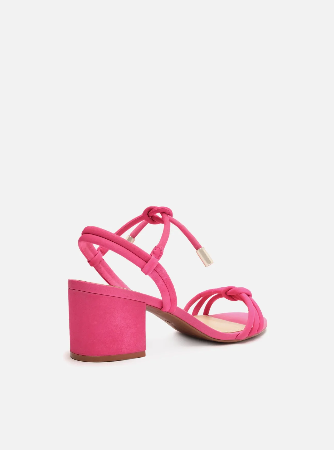 Camila Mid Block Sandal | Pink Genuine Leather
