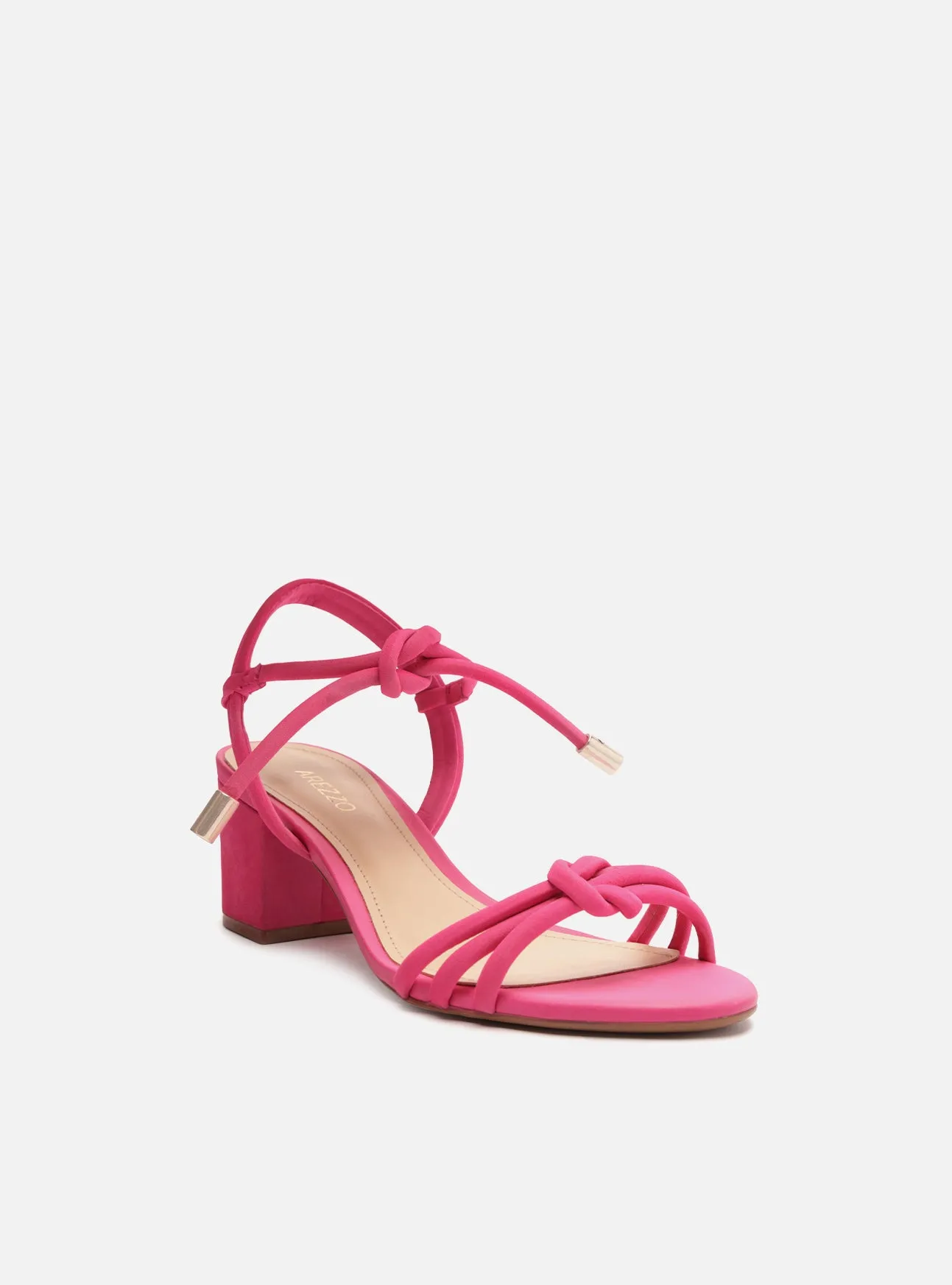 Camila Mid Block Sandal | Pink Genuine Leather