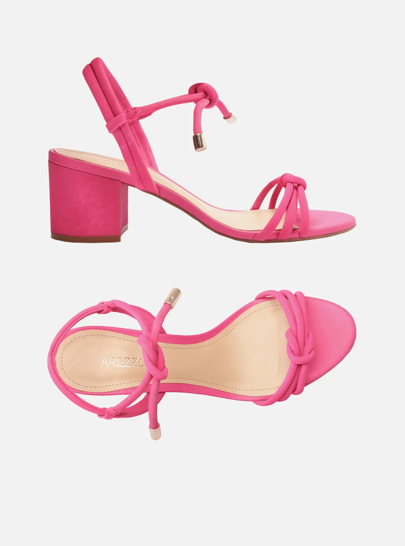 Camila Mid Block Sandal | Pink Genuine Leather