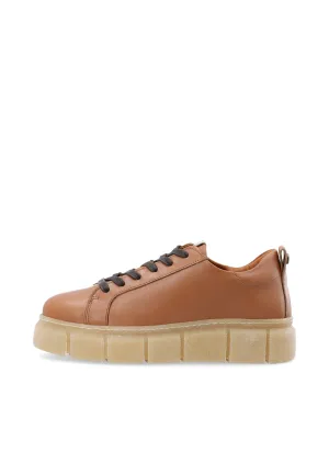 CASFLORA LACE UP SHOE - Cognac