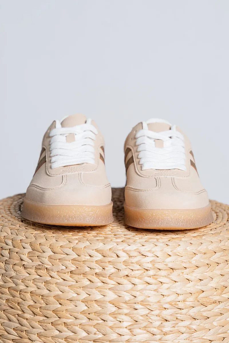Christi double stripe sneaker oatmeal