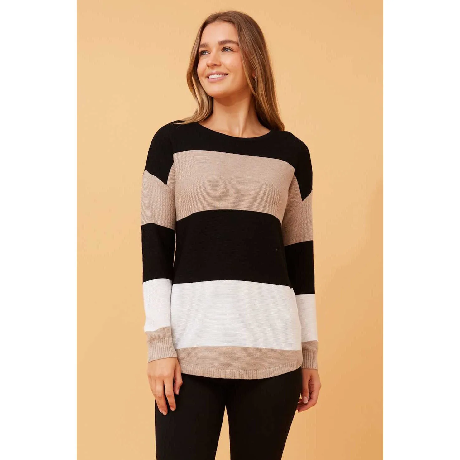 Color Block Knit - Camel