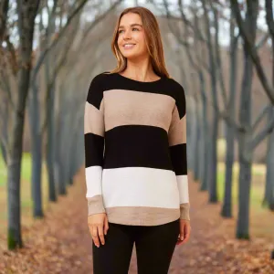 Color Block Knit - Camel