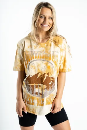 Country roads oversized graphic tee earthy orange