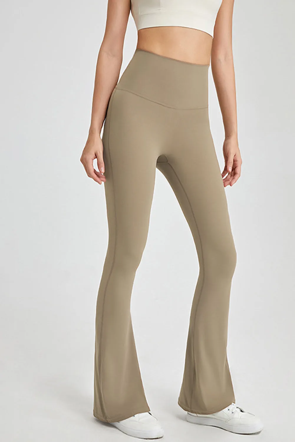Crossed High Waist Flare Yoga Pants
