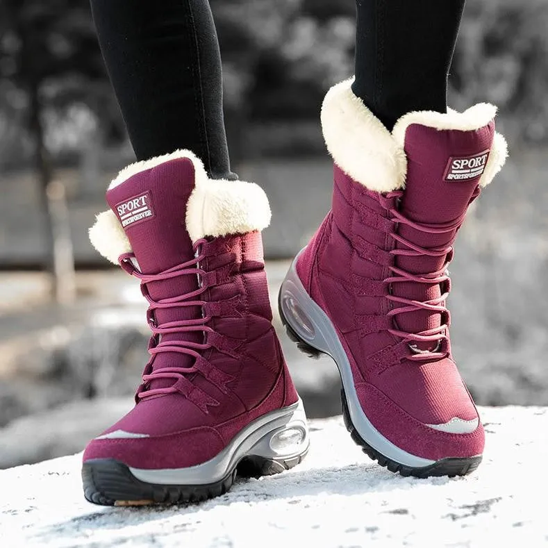 Cuzcare Women Mid-Calf Boots Orthopedic Warm Plush