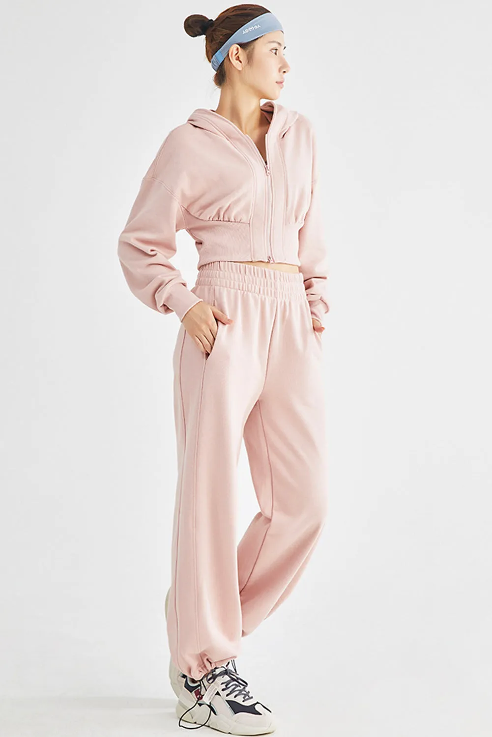 Elastic Waistband Wide Leg Active Pants