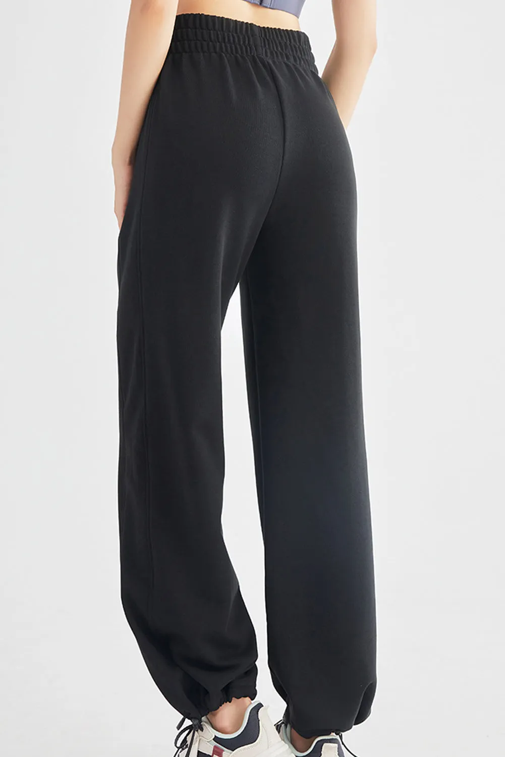 Elastic Waistband Wide Leg Active Pants