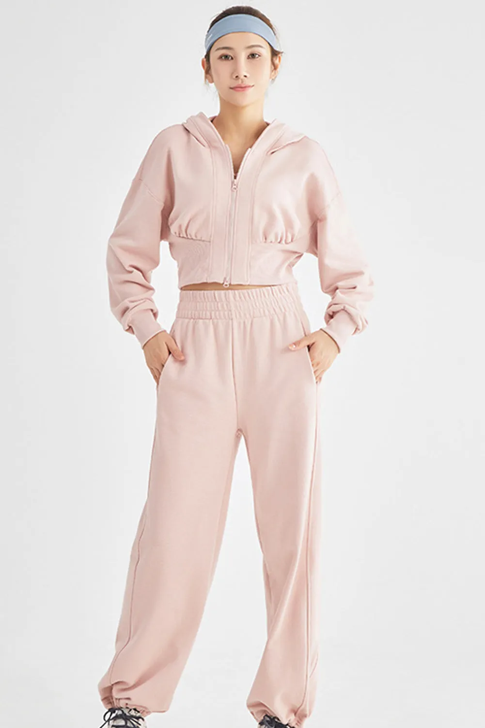 Elastic Waistband Wide Leg Active Pants