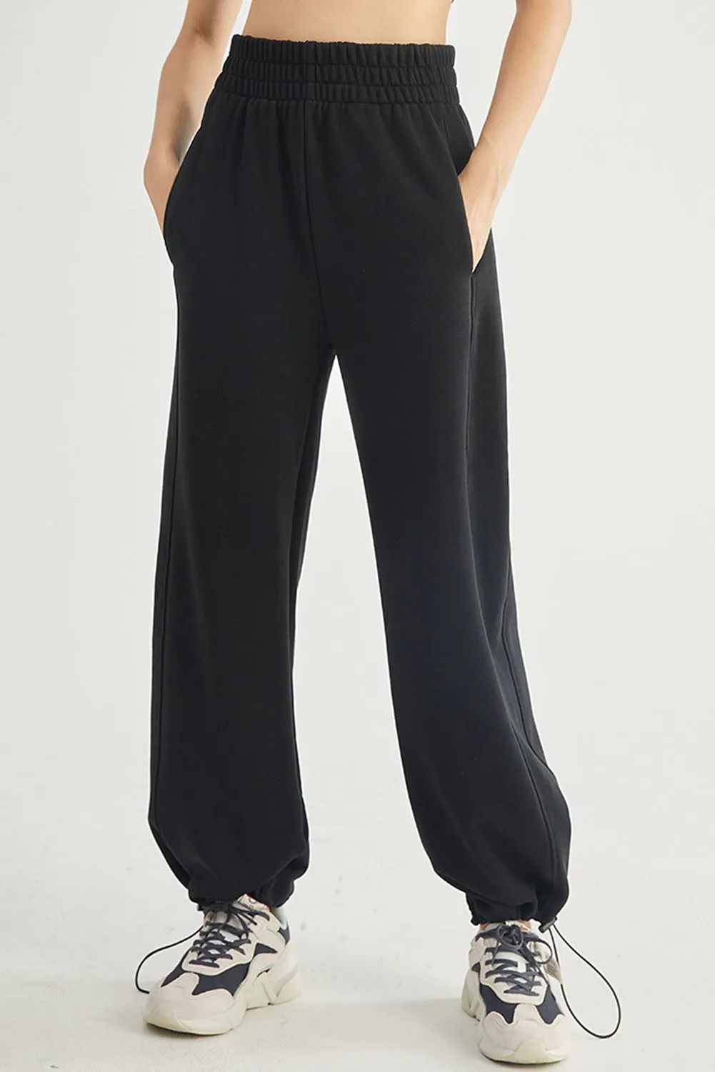 Elastic Waistband Wide Leg Active Pants