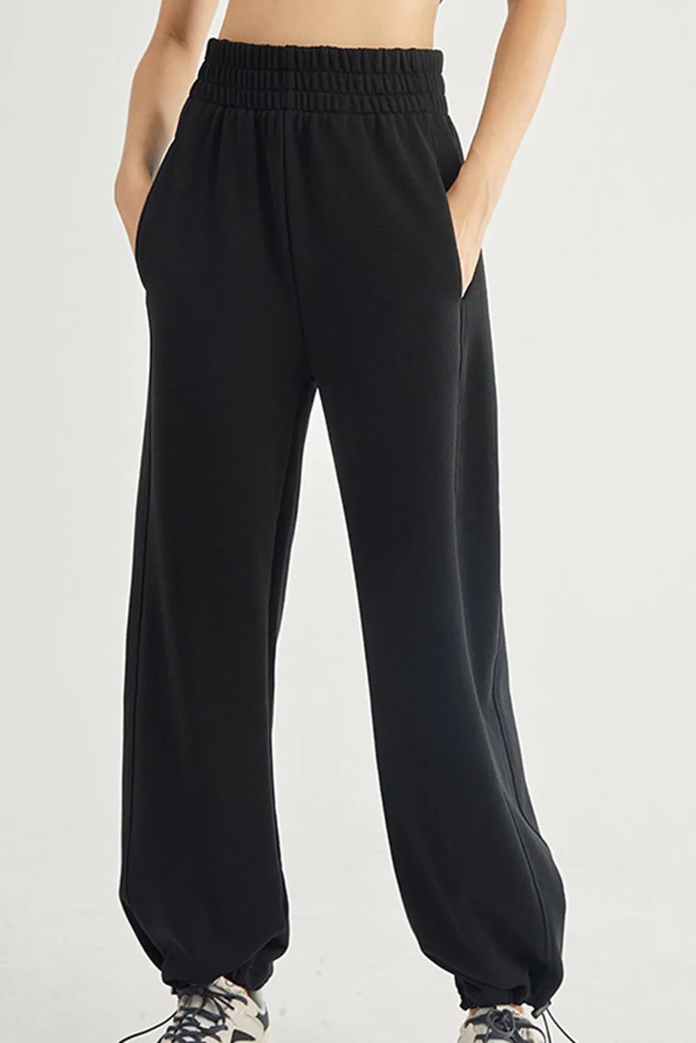 Elastic Waistband Wide Leg Active Pants