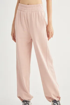 Elastic Waistband Wide Leg Active Pants