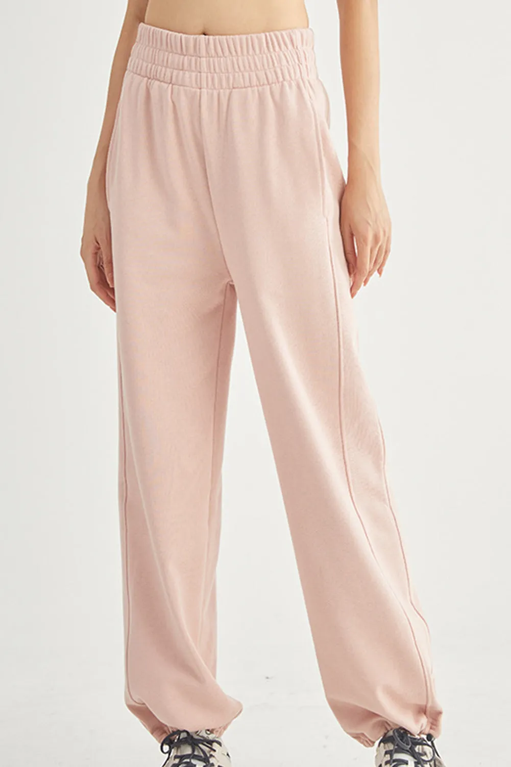 Elastic Waistband Wide Leg Active Pants