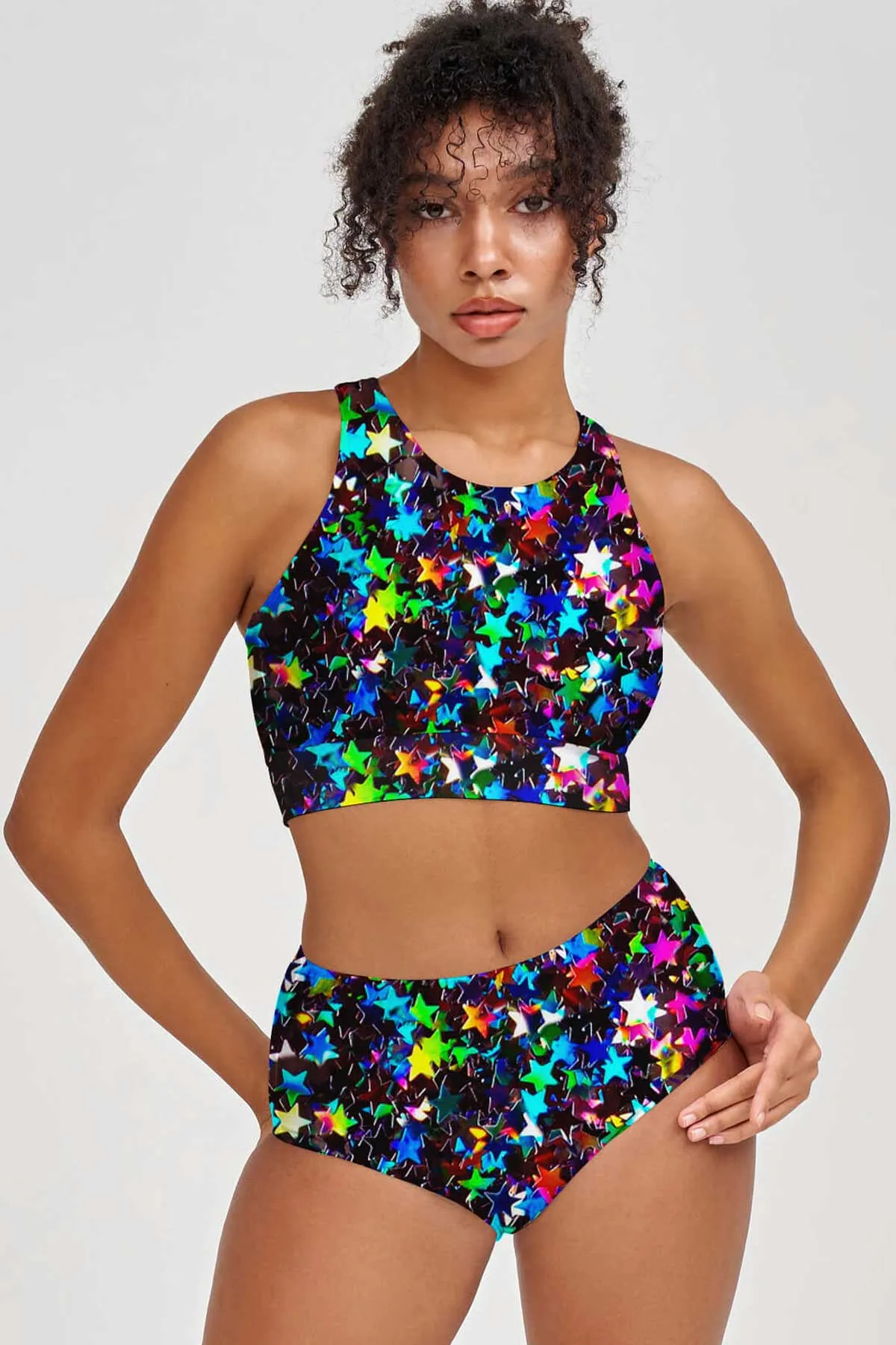 Fireworks Cara Full Coverage High-Waist Hipster Bikini Bottom - Women