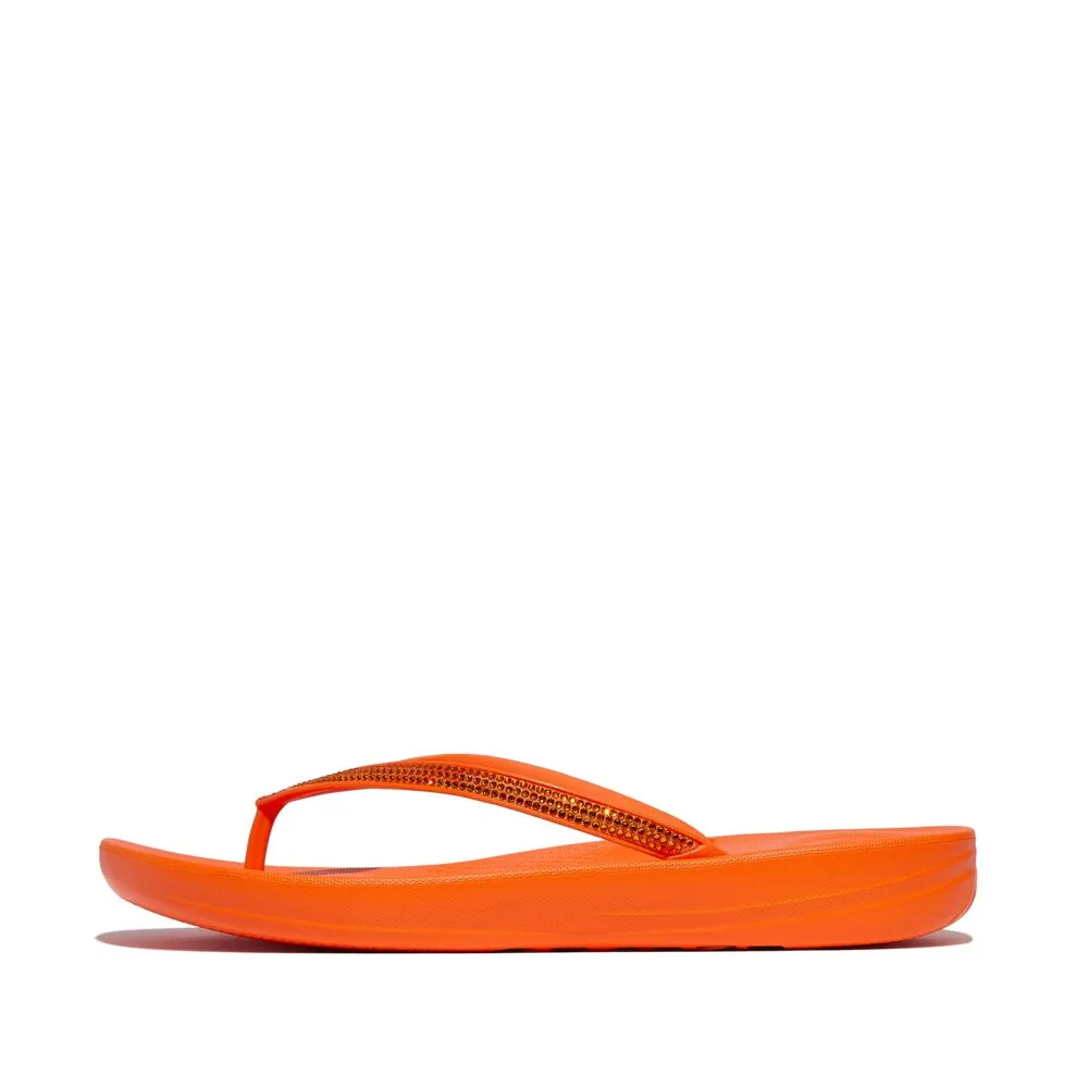 FitFlop Iqushion Sparkle Flip Flops Sandals - Pop Orange