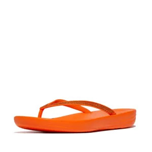 FitFlop Iqushion Sparkle Flip Flops Sandals - Pop Orange