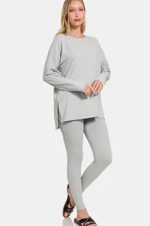 Girl on the Go Brushed Microfiber Top and Leggings Lounge Set