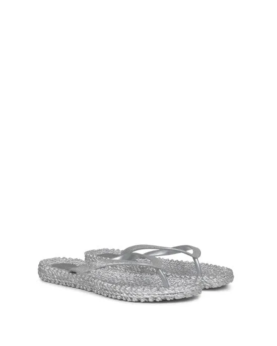 Glitter Flip Flops Silver