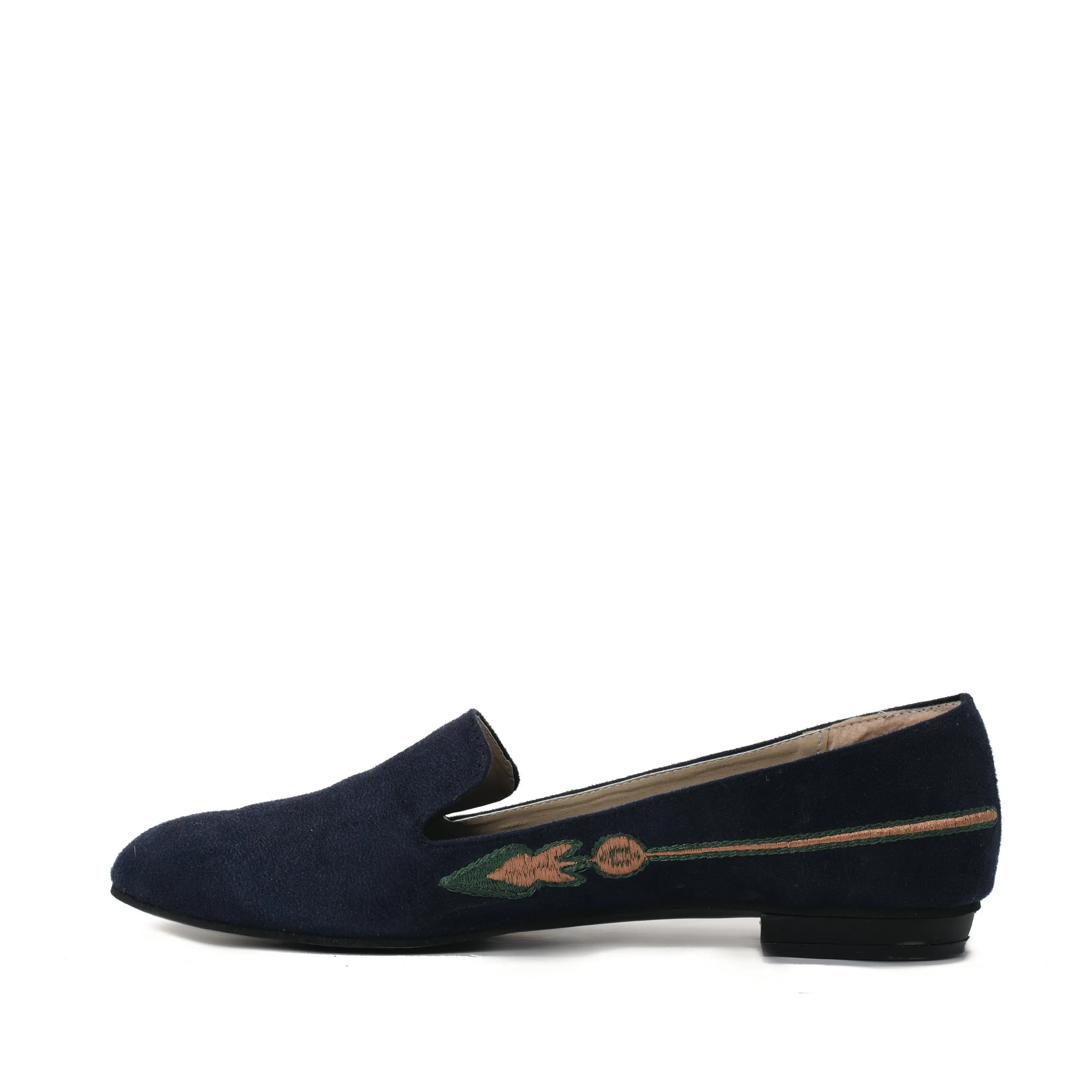 Green Harpoon shoes with Colourful embroideries -6006