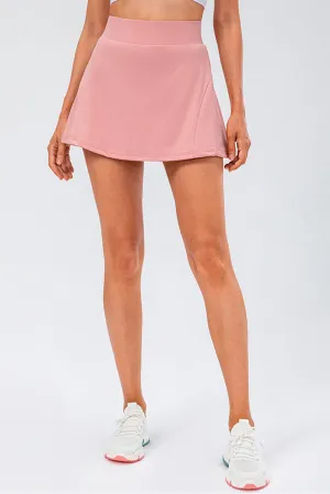 High Waist Back Pleated Sports Mini Skirt