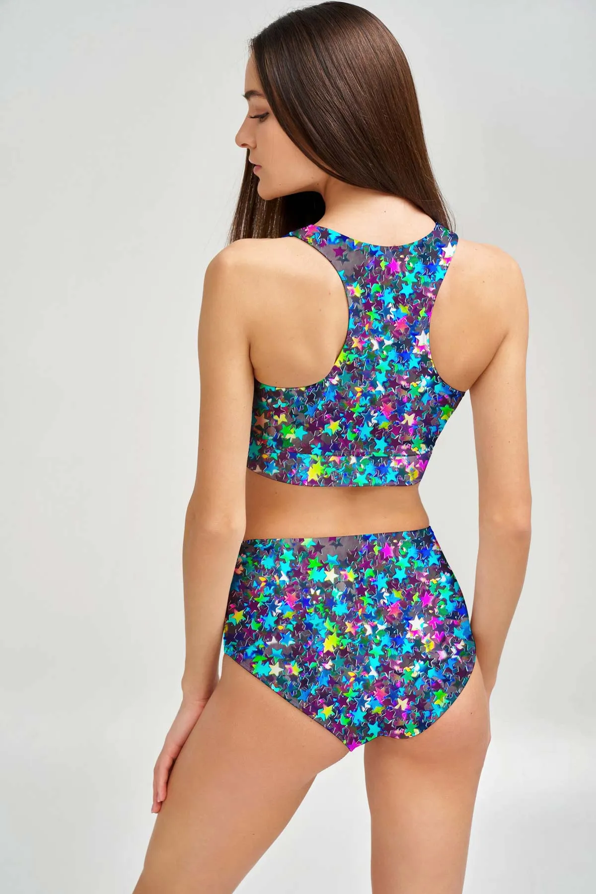 Hollywood Sparkle Cara High-Waist Hipster Bikini Bottom - Women