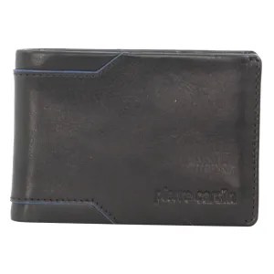 Italian Leather Men's Wallet: Geo Detailing - Black