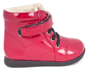 Little Blue Lamb patent boots – Red