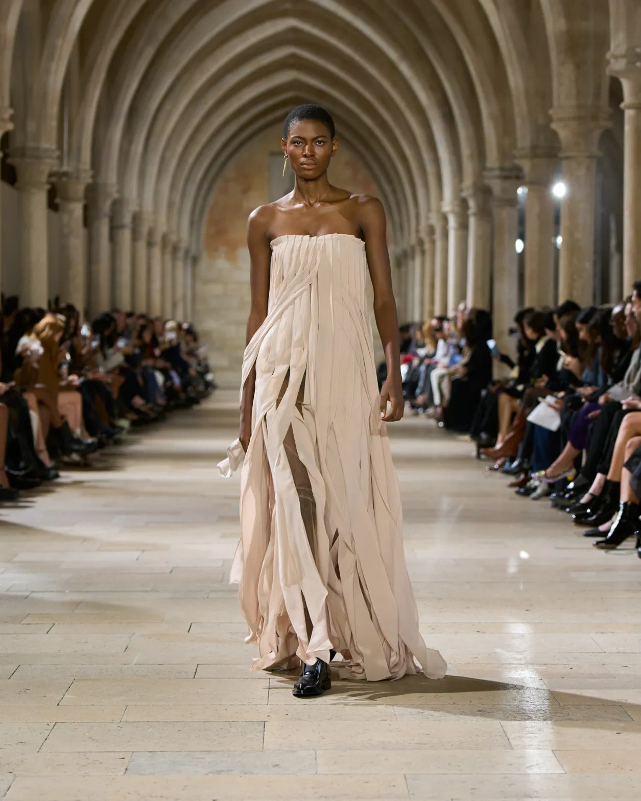 Long Silk Ribbons Corsage Gown