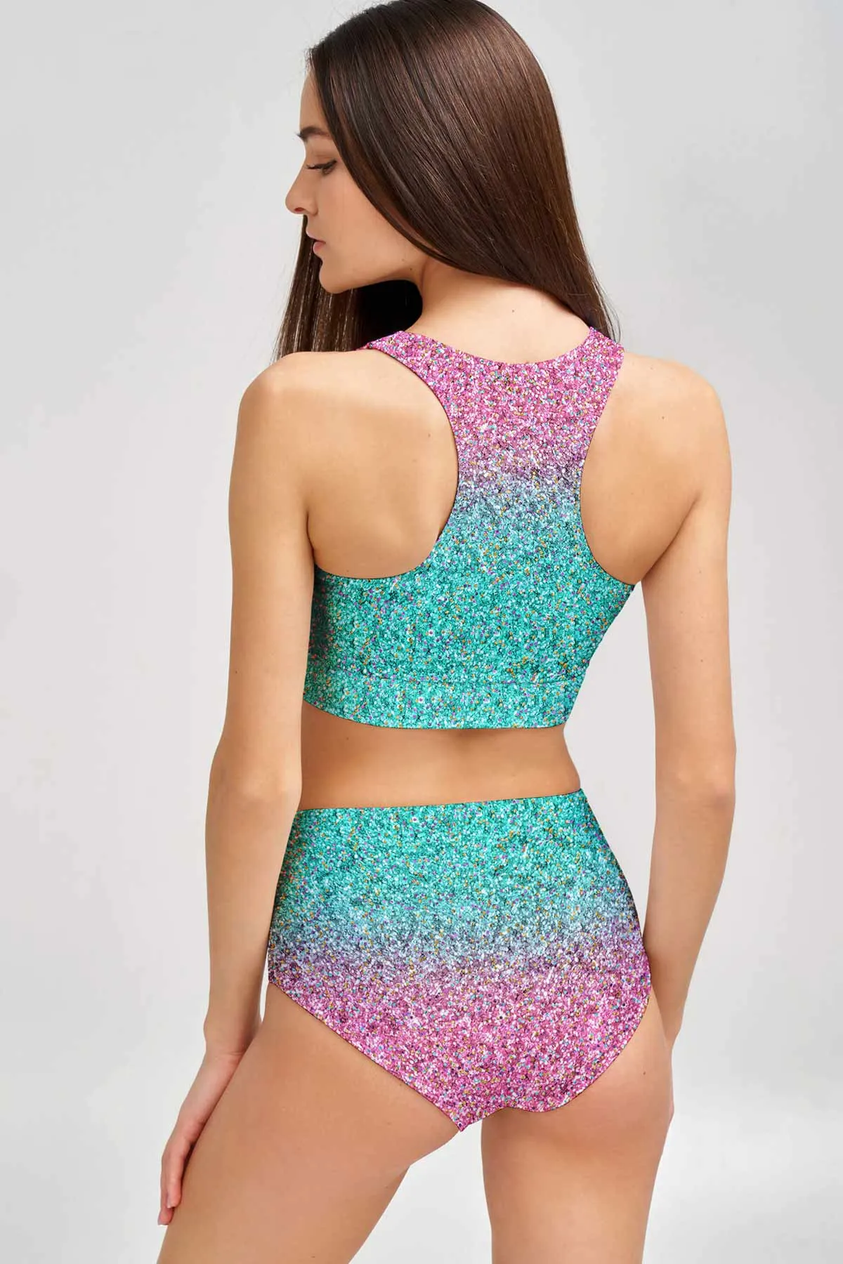 Maldives Cara Pink Mint High-Waist Hipster Bikini Bottom - Women