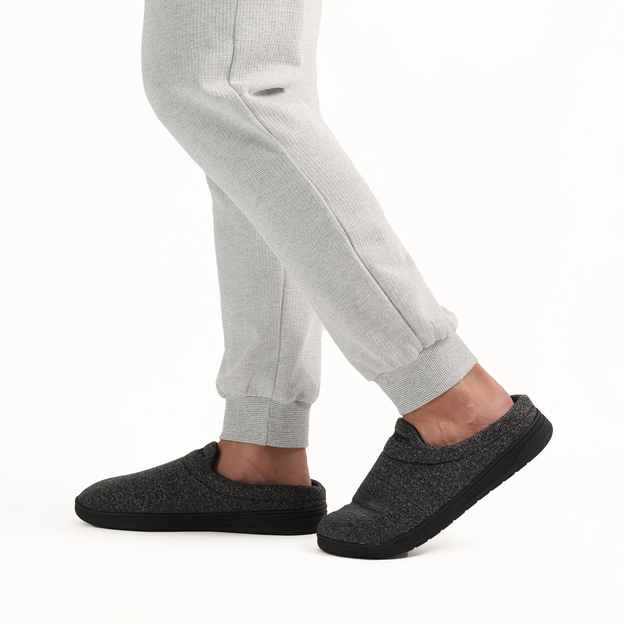 Men's Heathered Knit Brady Clog Slipper with Gel Infused Memory Foam