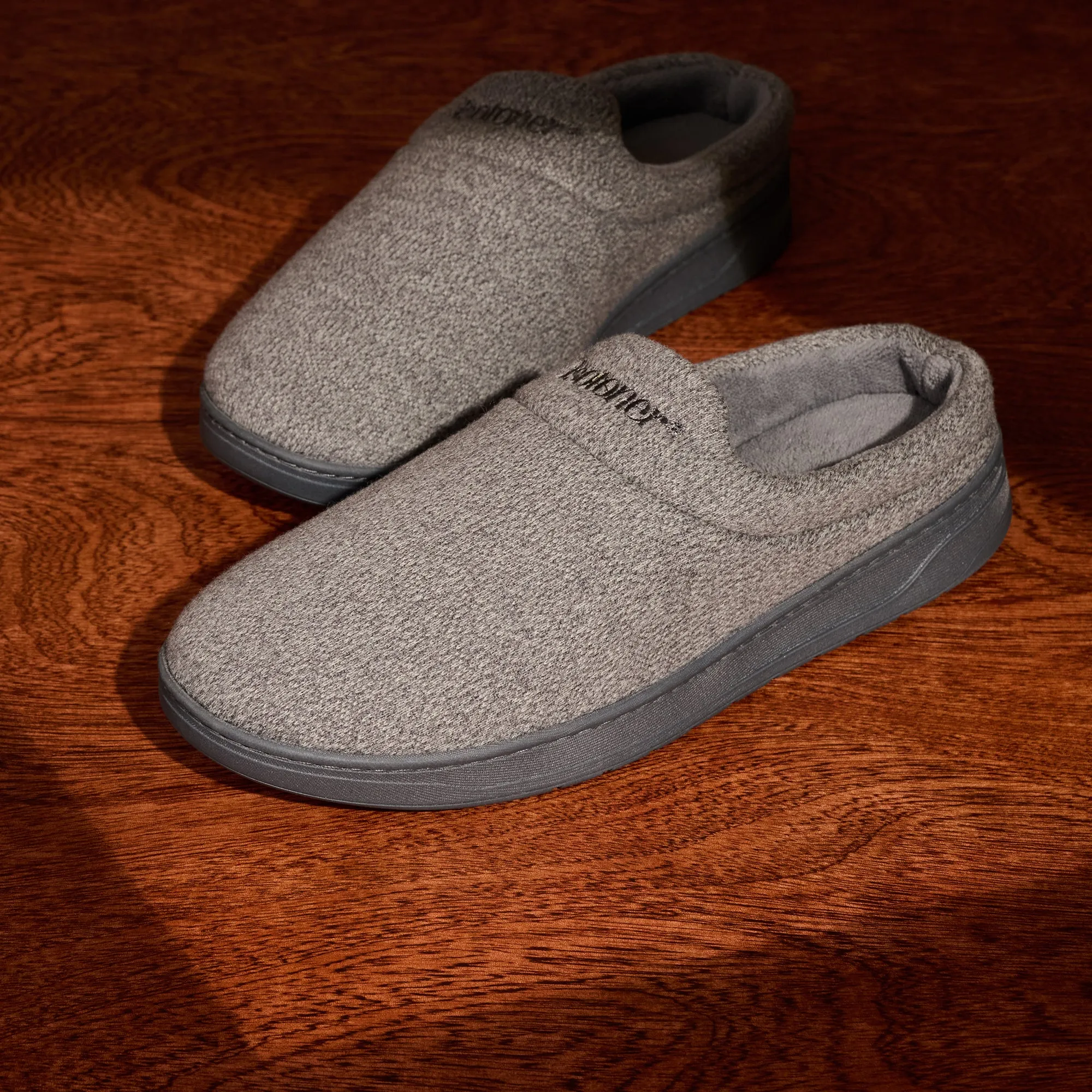 Men's Heathered Knit Brady Clog Slipper with Gel Infused Memory Foam