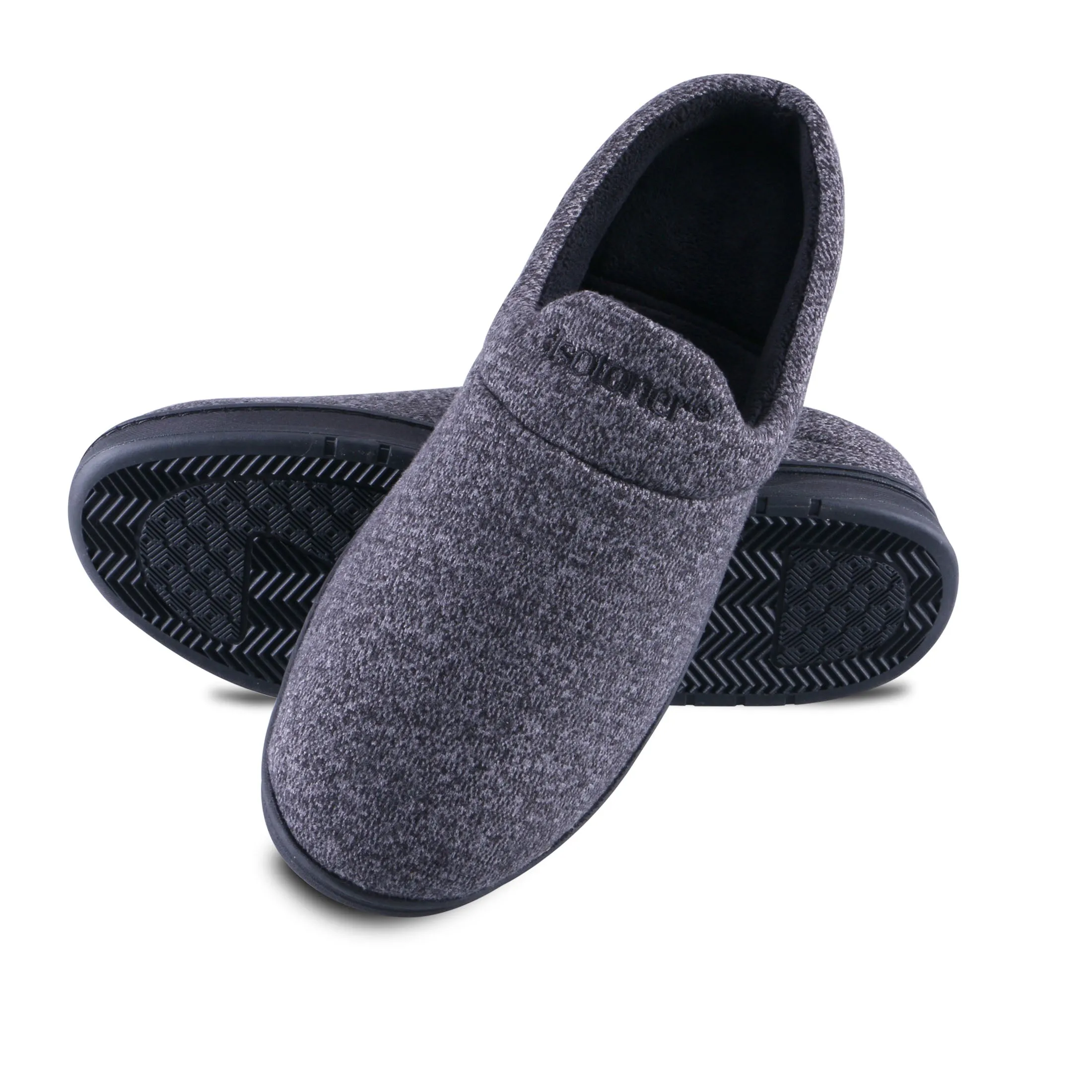 Men's Heathered Knit Brady Clog Slipper with Gel Infused Memory Foam