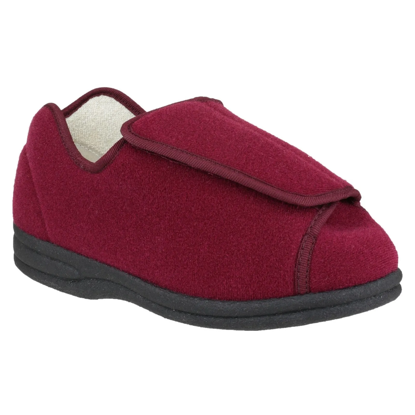 Mirak Fife Ladies Touch Fastening Slipper Comfortable Adjustable Velcro Closure, Soft Fleece Lining, Elegant Design, and Non-Slip Sole (UK Sizes)