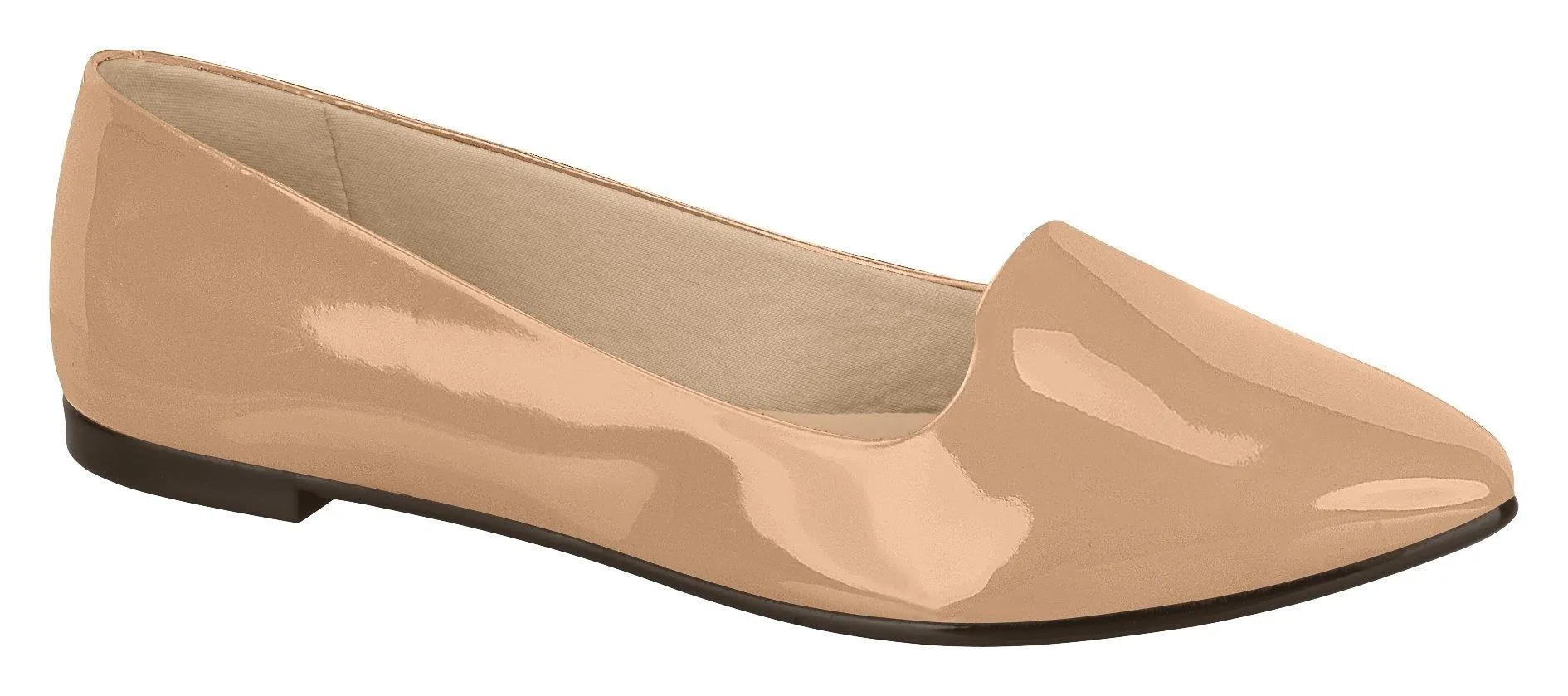 Moleca 5635-116 Pointy Toe Flat in Nude Patent