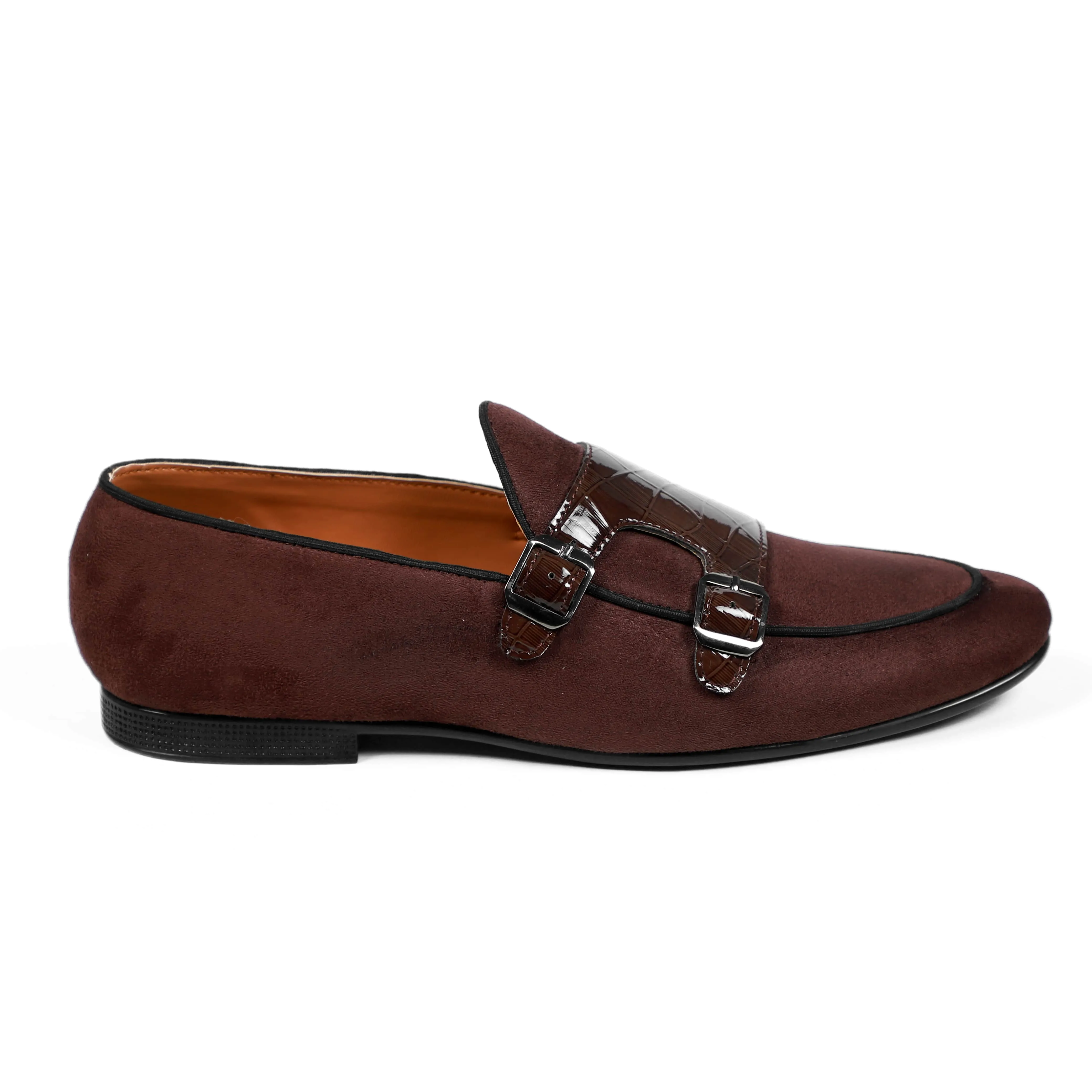NICHE Brown Croc Suede Belgian Loafer