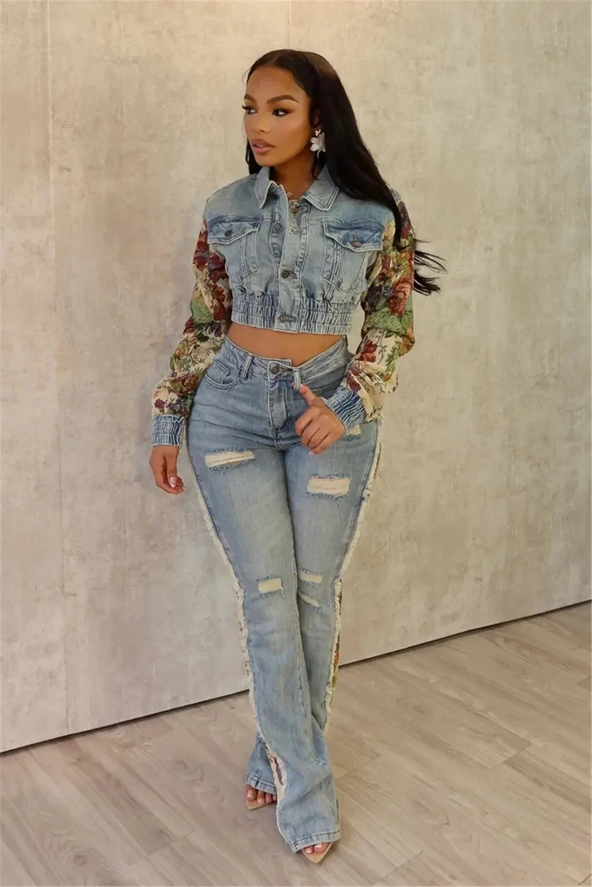 Patchwork Denim Jacket & Jeans