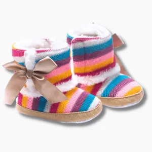 Rainbow Striped Baby Boots