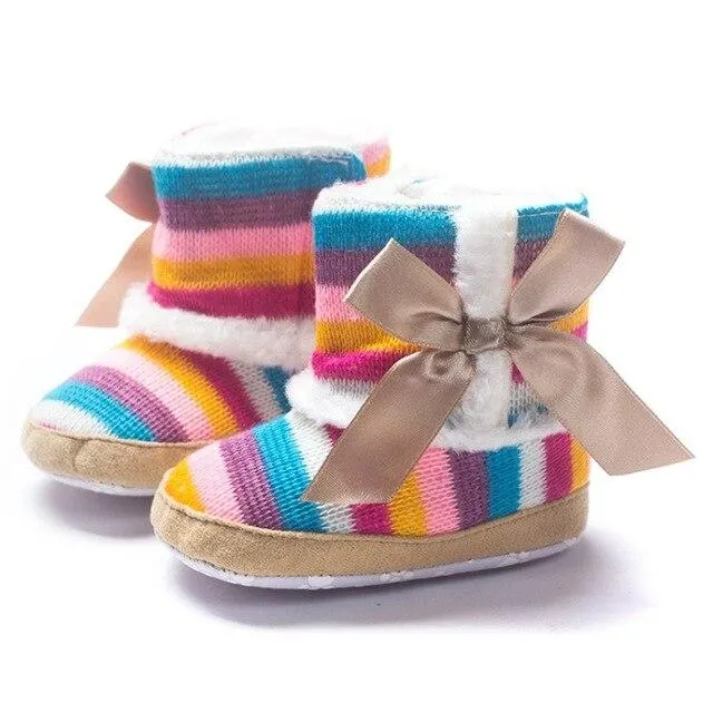 Rainbow Striped Baby Boots