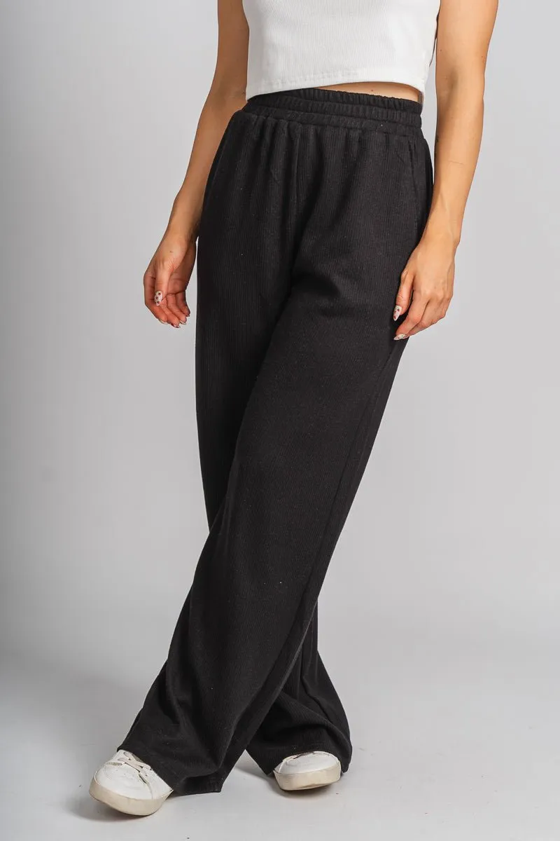 Ribbed sweatpants black