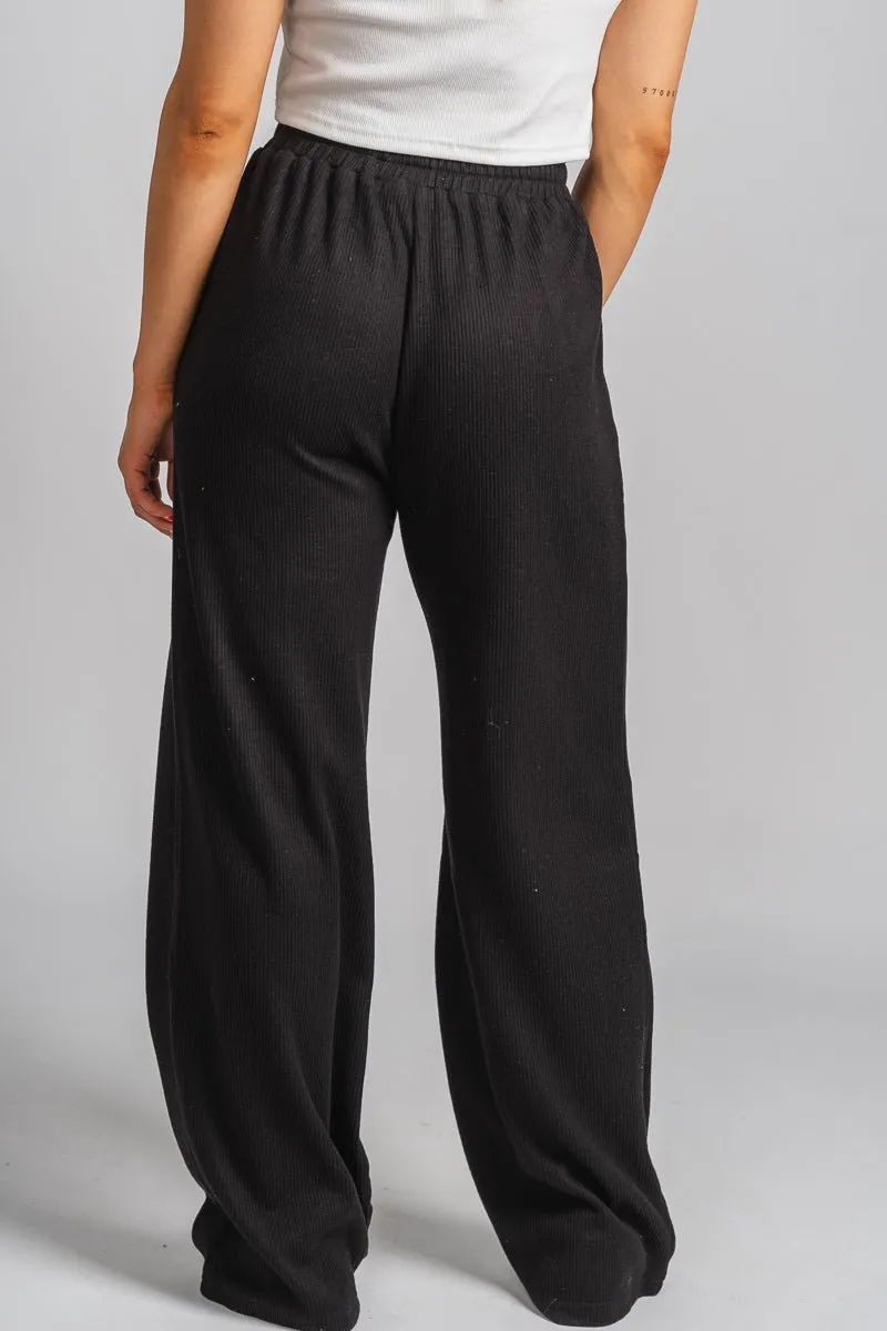 Ribbed sweatpants black