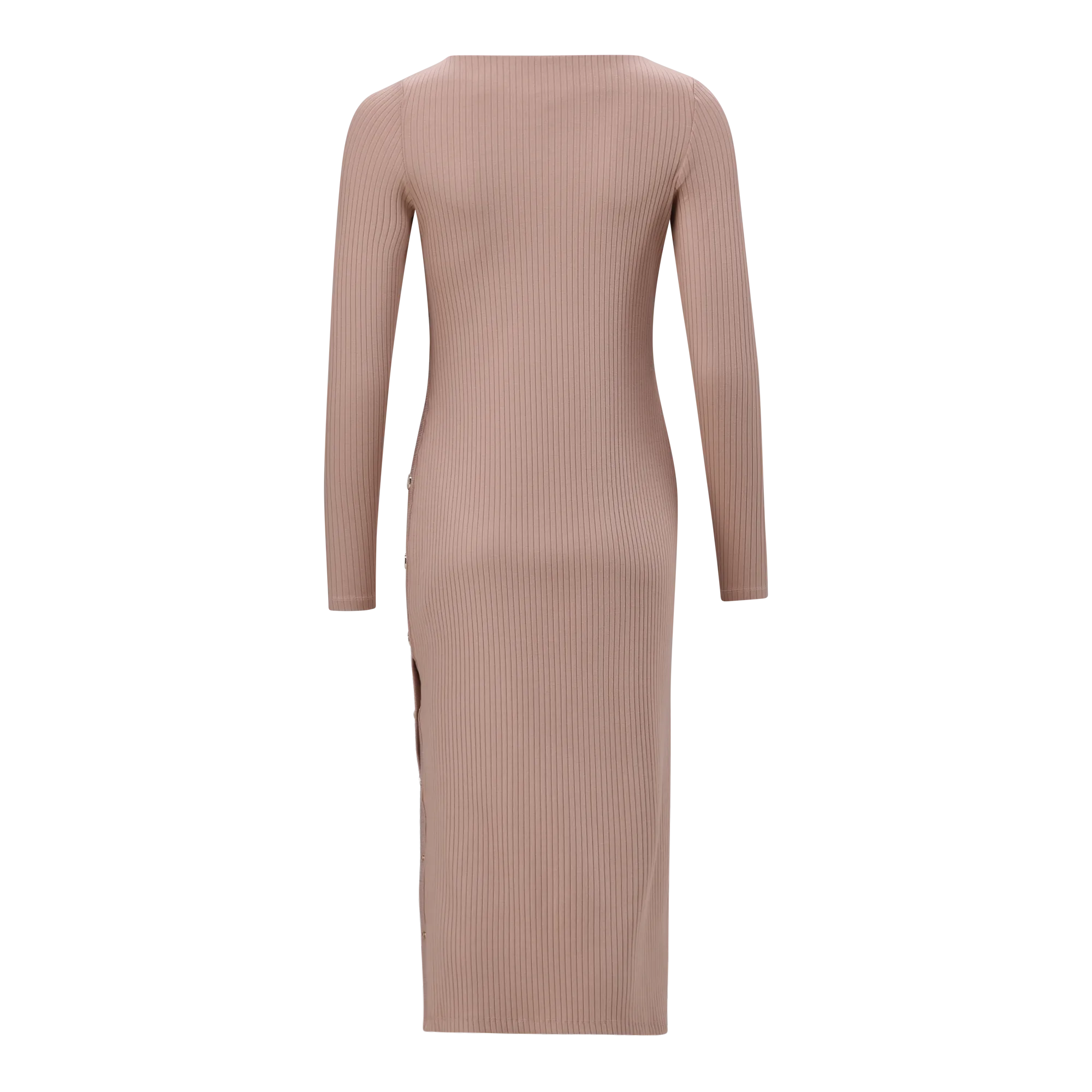 RINA WARM TAUPE TUNIC MIDI DRESS