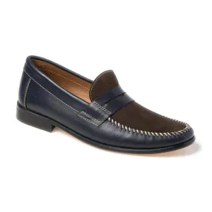 Sandro Moscoloni Hugo Navy handsewn Penny Loafer
