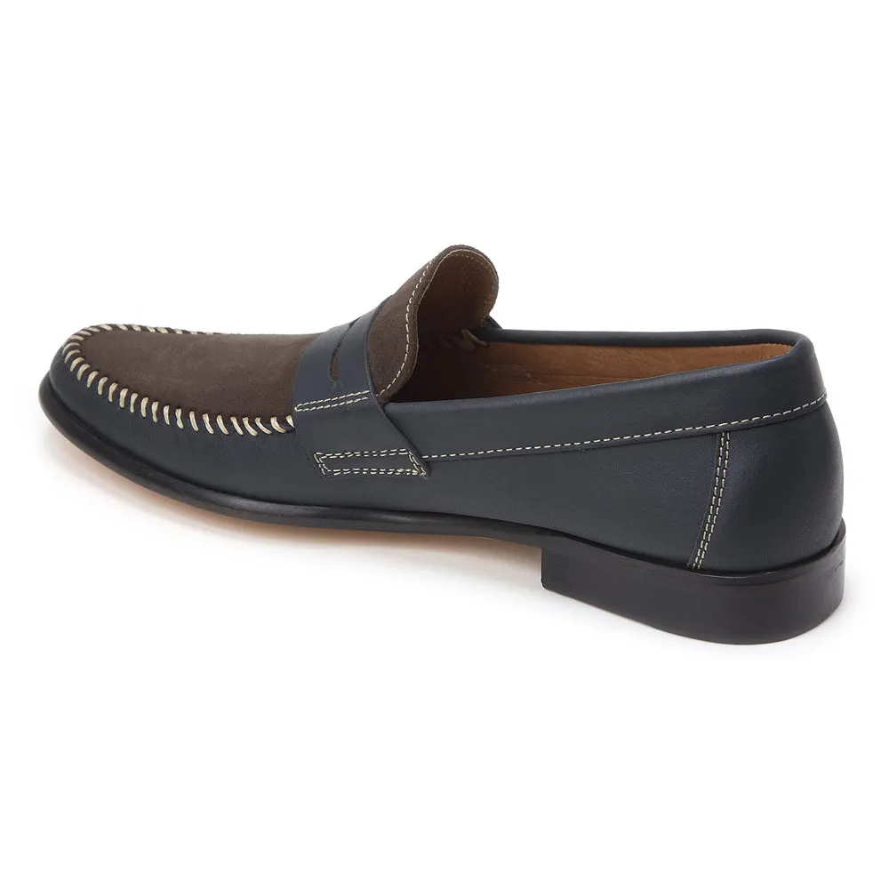 Sandro Moscoloni Hugo Navy handsewn Penny Loafer