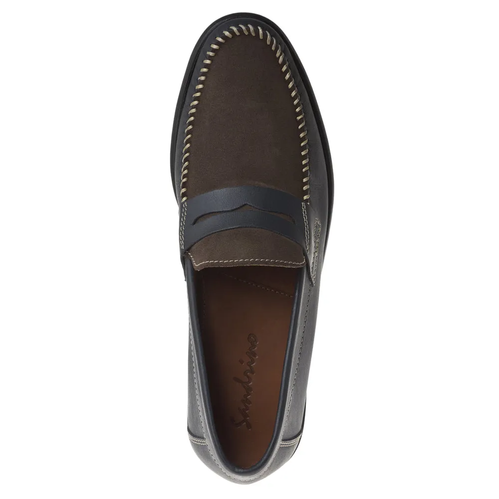 Sandro Moscoloni Hugo Navy handsewn Penny Loafer